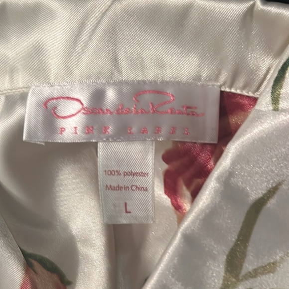 Oscar de la Renta pink label 100% polyester, sleepwear shirt/pants floral print - Picture 14 of 14